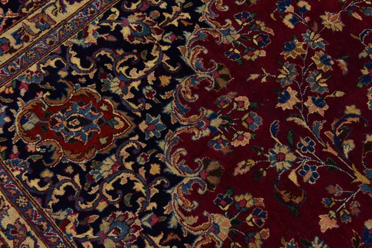 Detailansicht von 305cm x 395cm Handgeknüpft Mashad Persisch Wolle Teppich