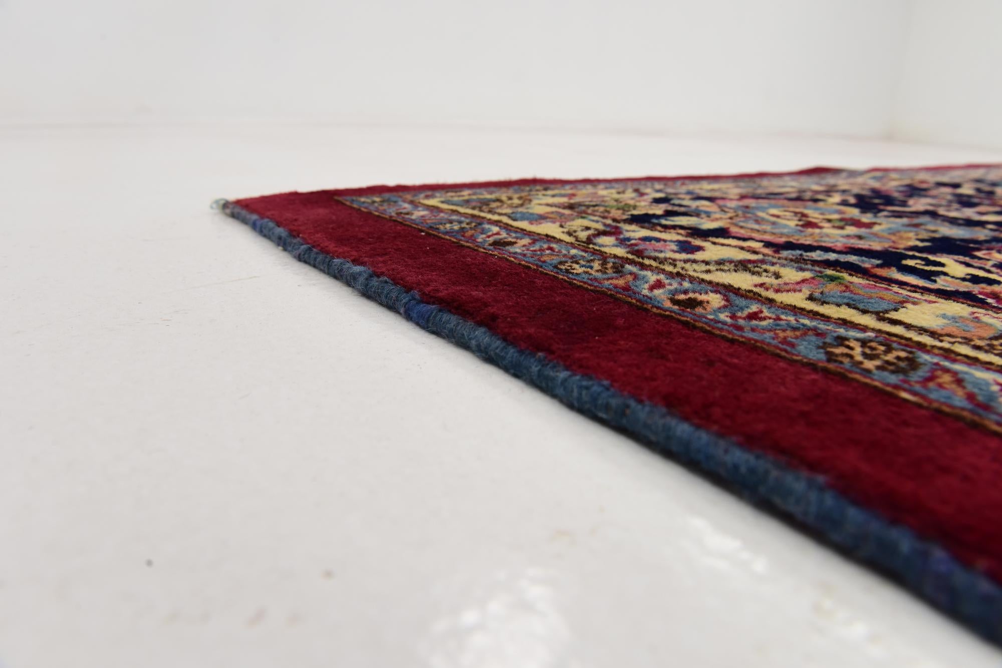 10' x 13' Hand Knotted Mashad Persian Wool Rug