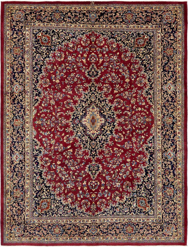 Detailansicht von 305cm x 395cm Handgeknüpft Mashad Persisch Wolle Teppich