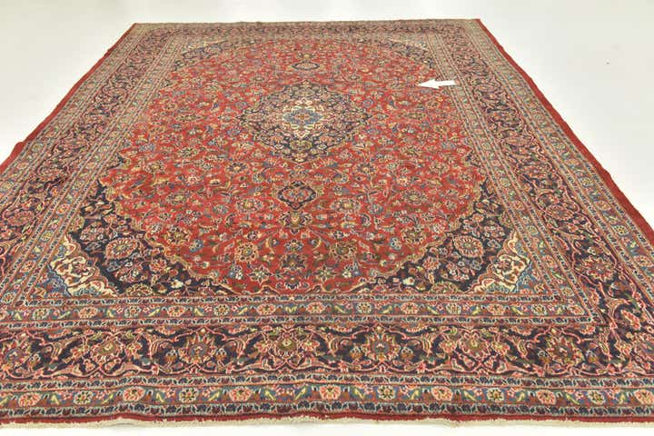 9' 8 x 12' 9 Hand Knotted Mashad Persian Wool Rug