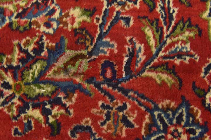 9' 8 x 12' 9 Hand Knotted Mashad Persian Wool Rug