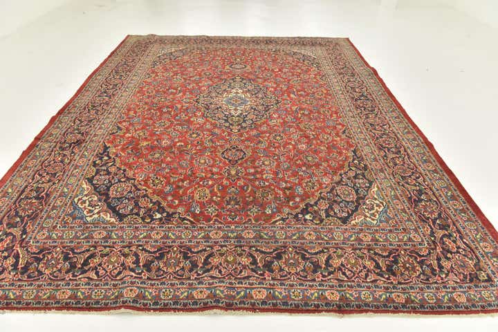 9' 8 x 12' 9 Hand Knotted Mashad Persian Wool Rug