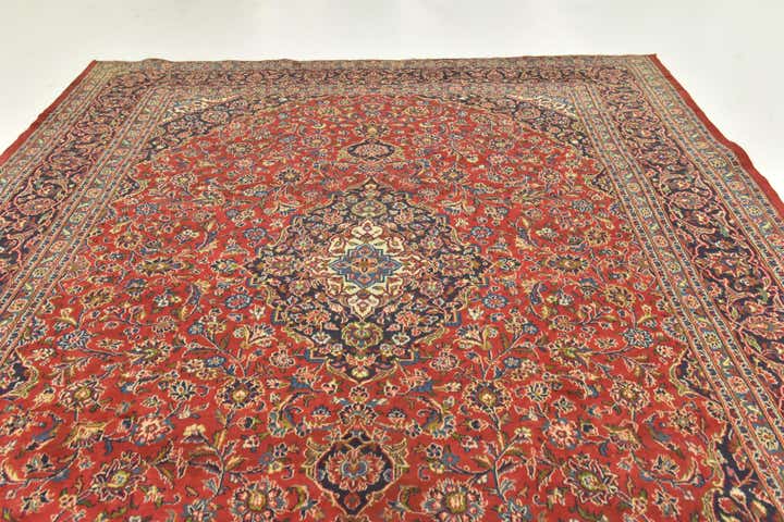 9' 8 x 12' 9 Hand Knotted Mashad Persian Wool Rug