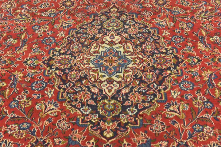 9' 8 x 12' 9 Hand Knotted Mashad Persian Wool Rug