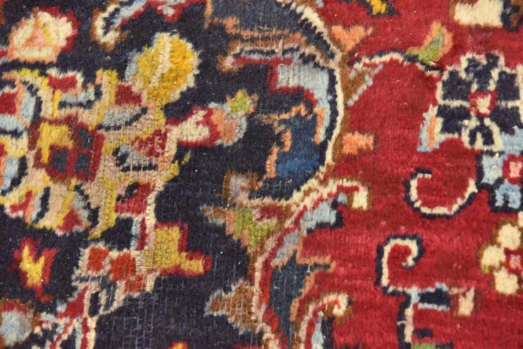 Detail image of 9' 10 x 12' 7 Hand Knotted Mashad Persian Wool Rug
