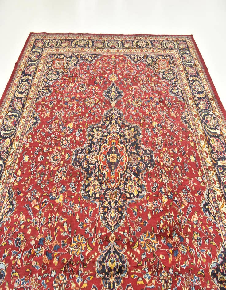 Detail image of 9' 10 x 12' 7 Hand Knotted Mashad Persian Wool Rug