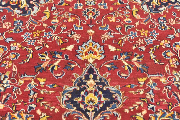 Detail image of 9' 10 x 12' 7 Hand Knotted Mashad Persian Wool Rug