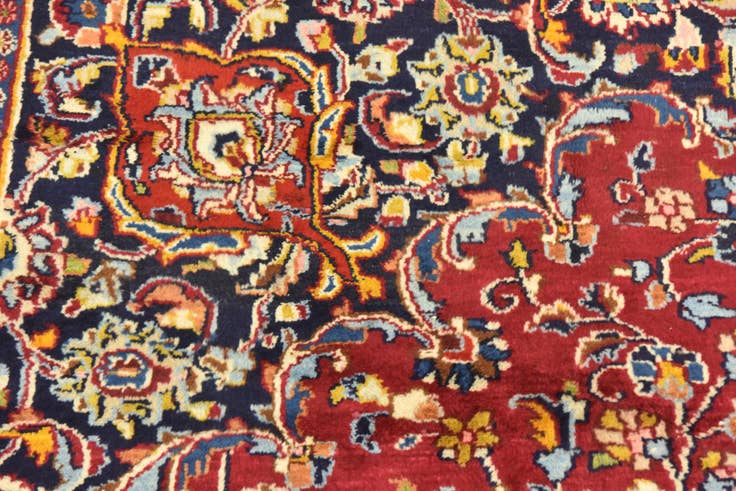 Detail image of 9' 10 x 12' 7 Hand Knotted Mashad Persian Wool Rug