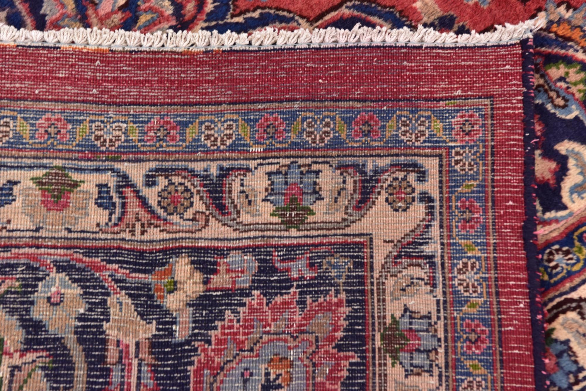 9' 8 x 12' 7 Hand Knotted Mashad Persian Wool Rug