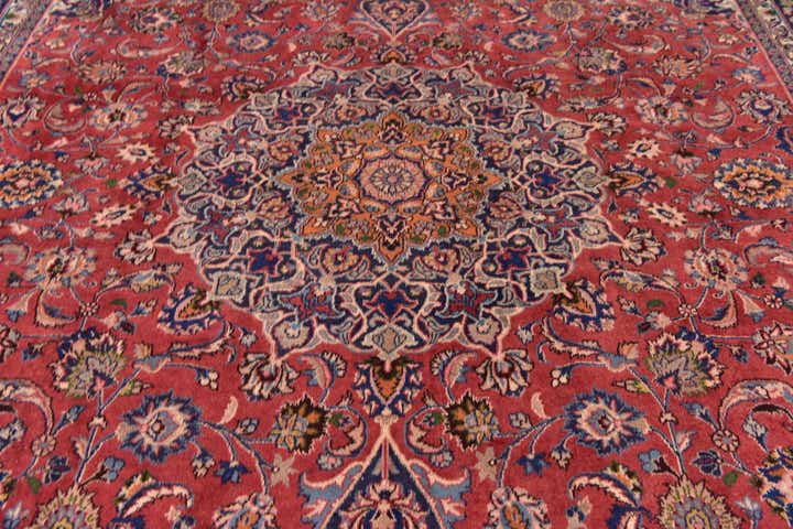 9' 8 x 12' 7 Hand Knotted Mashad Persian Wool Rug