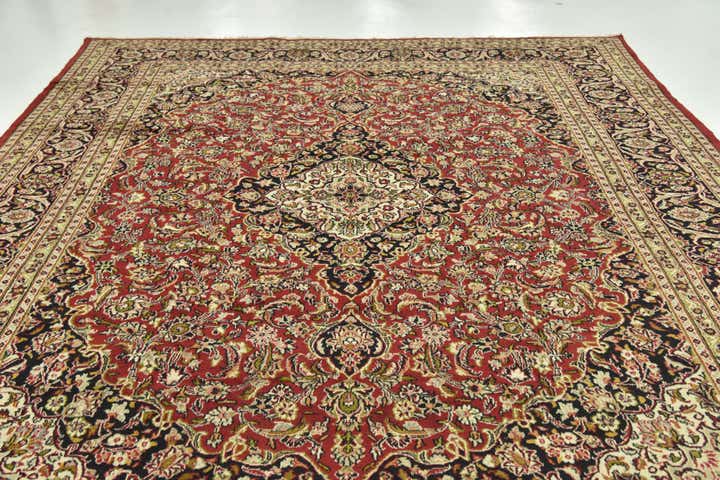 9' 8 x 13' Hand Knotted Mashad Persian Wool Rug
