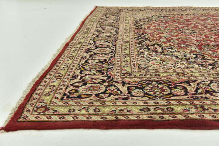 9' 8 x 13' Hand Knotted Mashad Persian Wool Rug