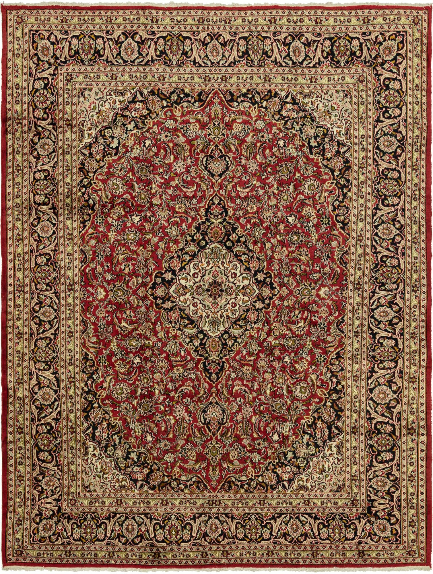 9' 8 x 13' Hand Knotted Mashad Persian Wool Rug