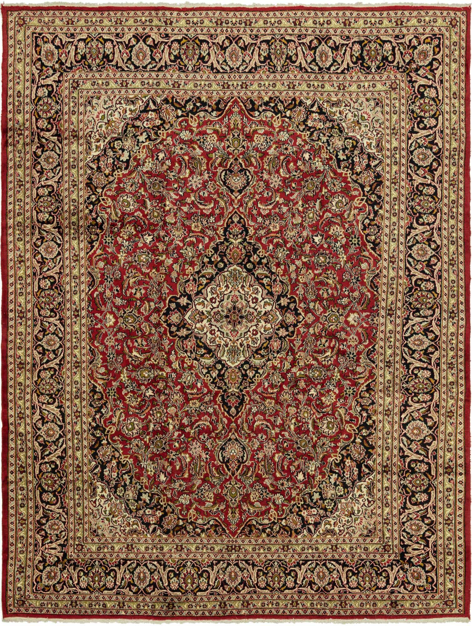 9' 8 x 13' Hand Knotted Mashad Persian Wool Rug