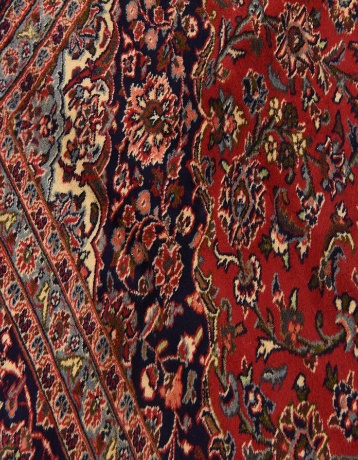 Detail image of 9' 9 x 12' 7  Hand Knotted Mashad Persian Wool Rug