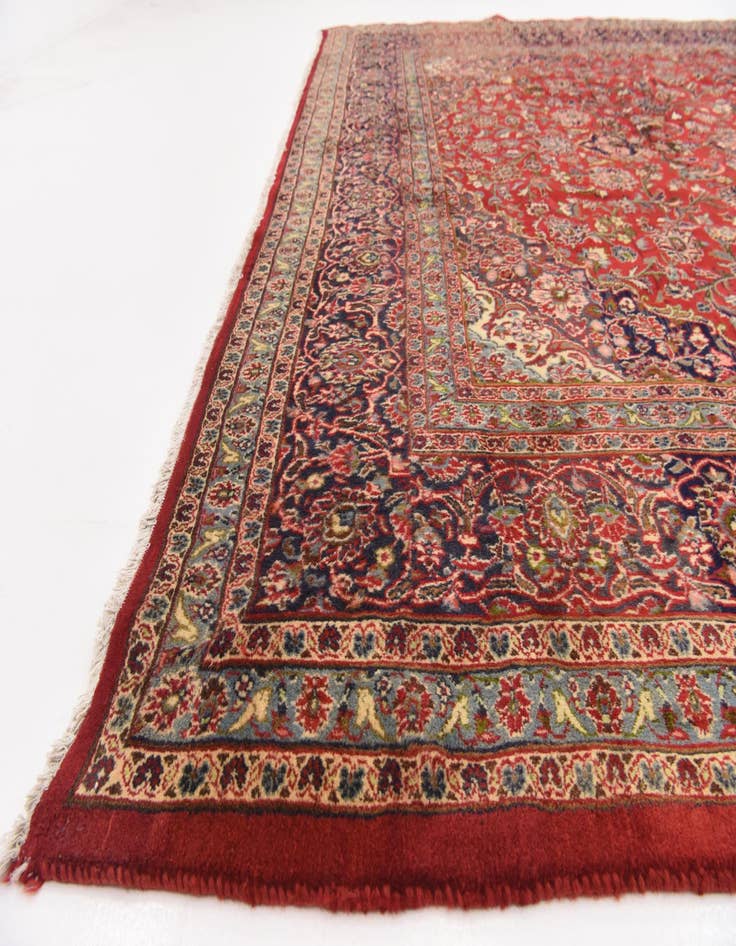 Detail image of 9' 9 x 12' 7  Hand Knotted Mashad Persian Wool Rug