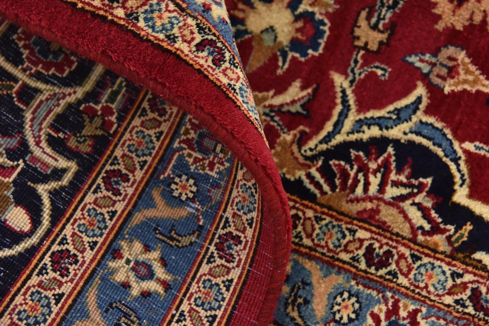 9' 9 x 12' 10 Hand Knotted Mashad Persian Wool Rug