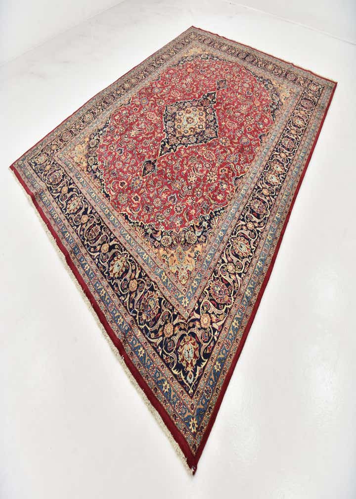 9' 9 x 12' 10 Hand Knotted Mashad Persian Wool Rug