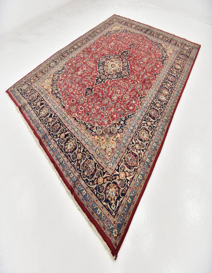Detail image of 9' 9 x 12' 10 Hand Knotted Mashad Persian Wool Rug