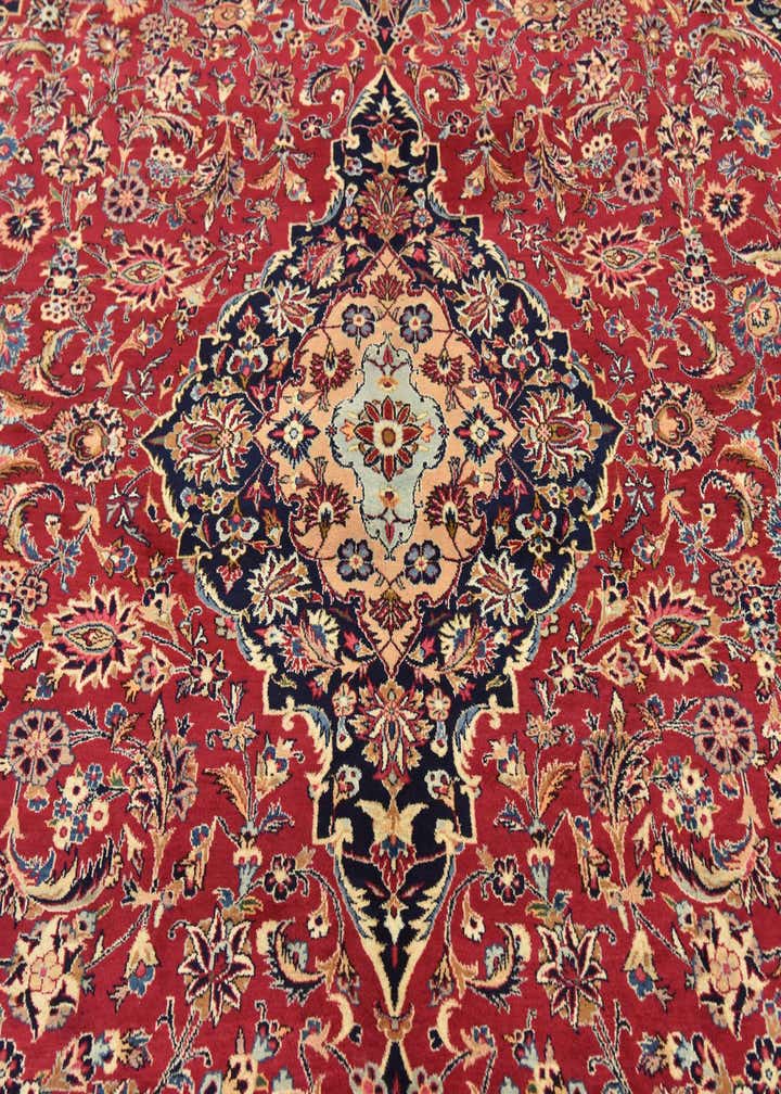 9' 9 x 12' 10 Hand Knotted Mashad Persian Wool Rug