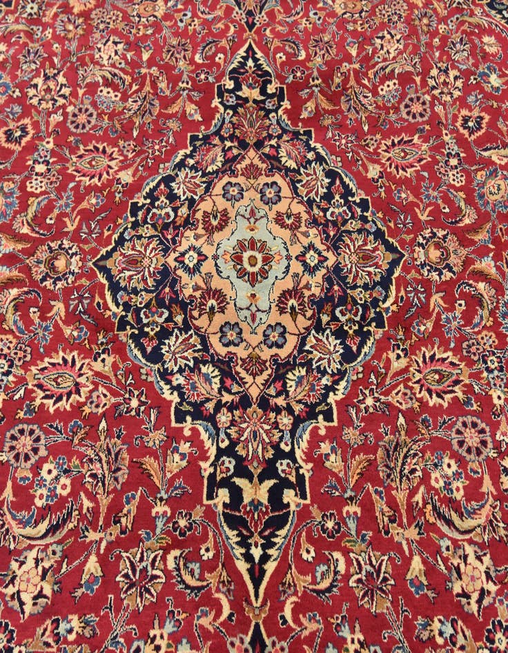 Detail image of 9' 9 x 12' 10 Hand Knotted Mashad Persian Wool Rug