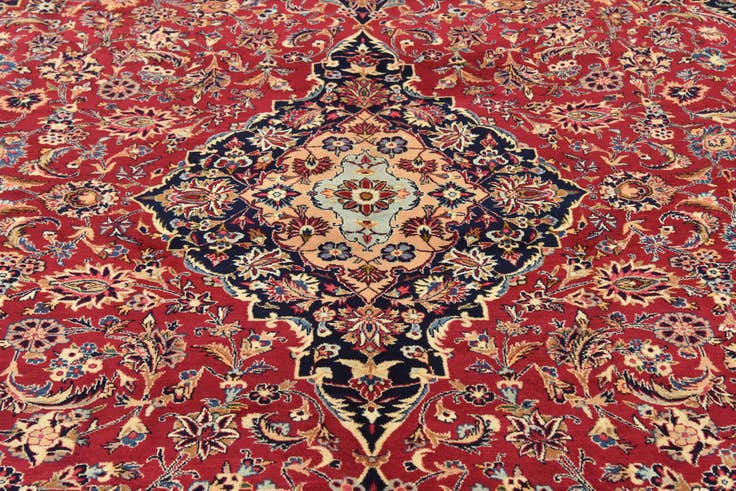 Detail image of 9' 9 x 12' 10 Hand Knotted Mashad Persian Wool Rug