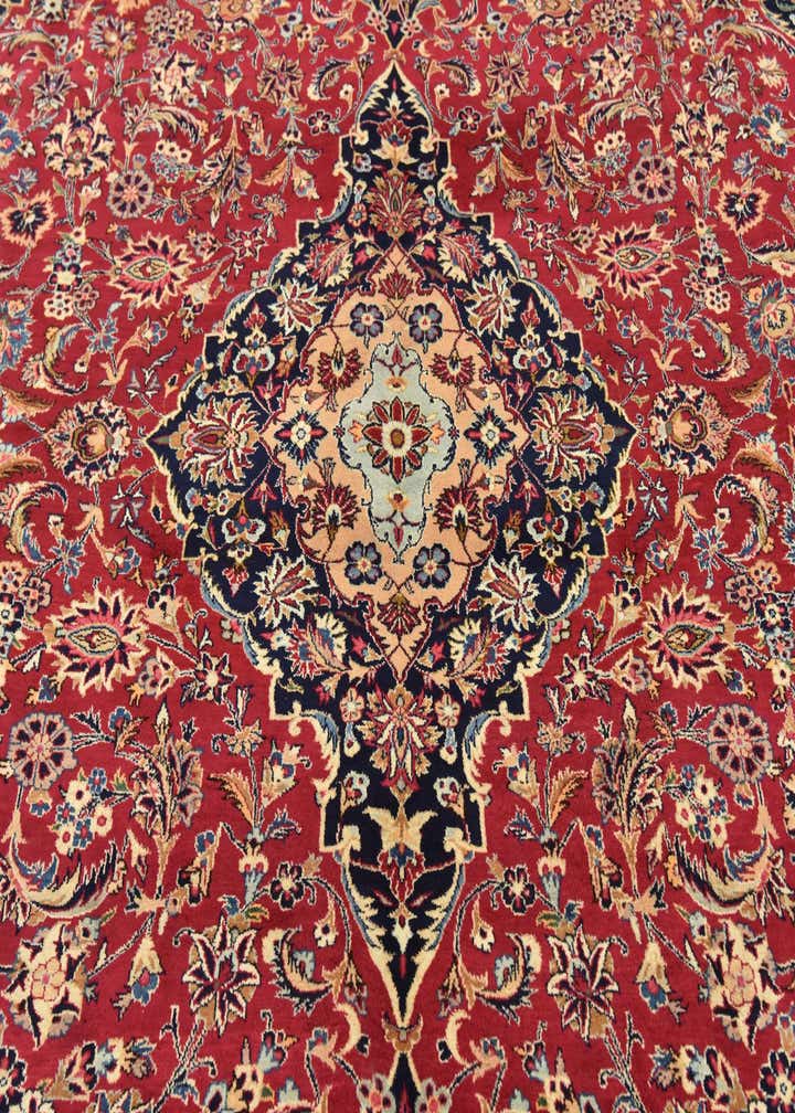 9' 9 x 12' 10 Hand Knotted Mashad Persian Wool Rug