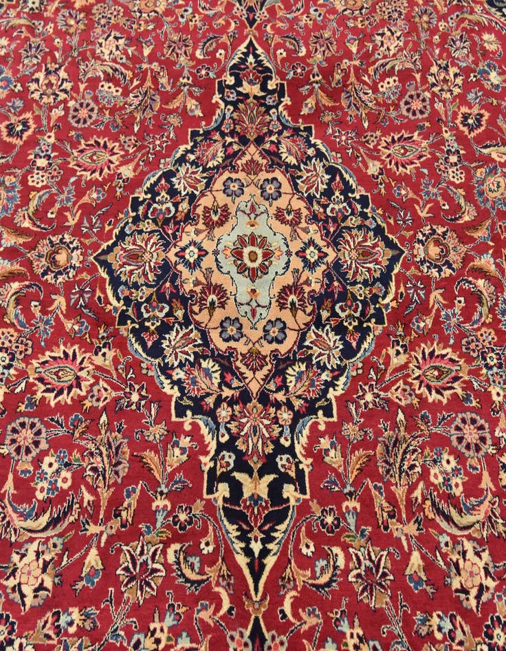 Detail image of 9' 9 x 12' 10 Hand Knotted Mashad Persian Wool Rug