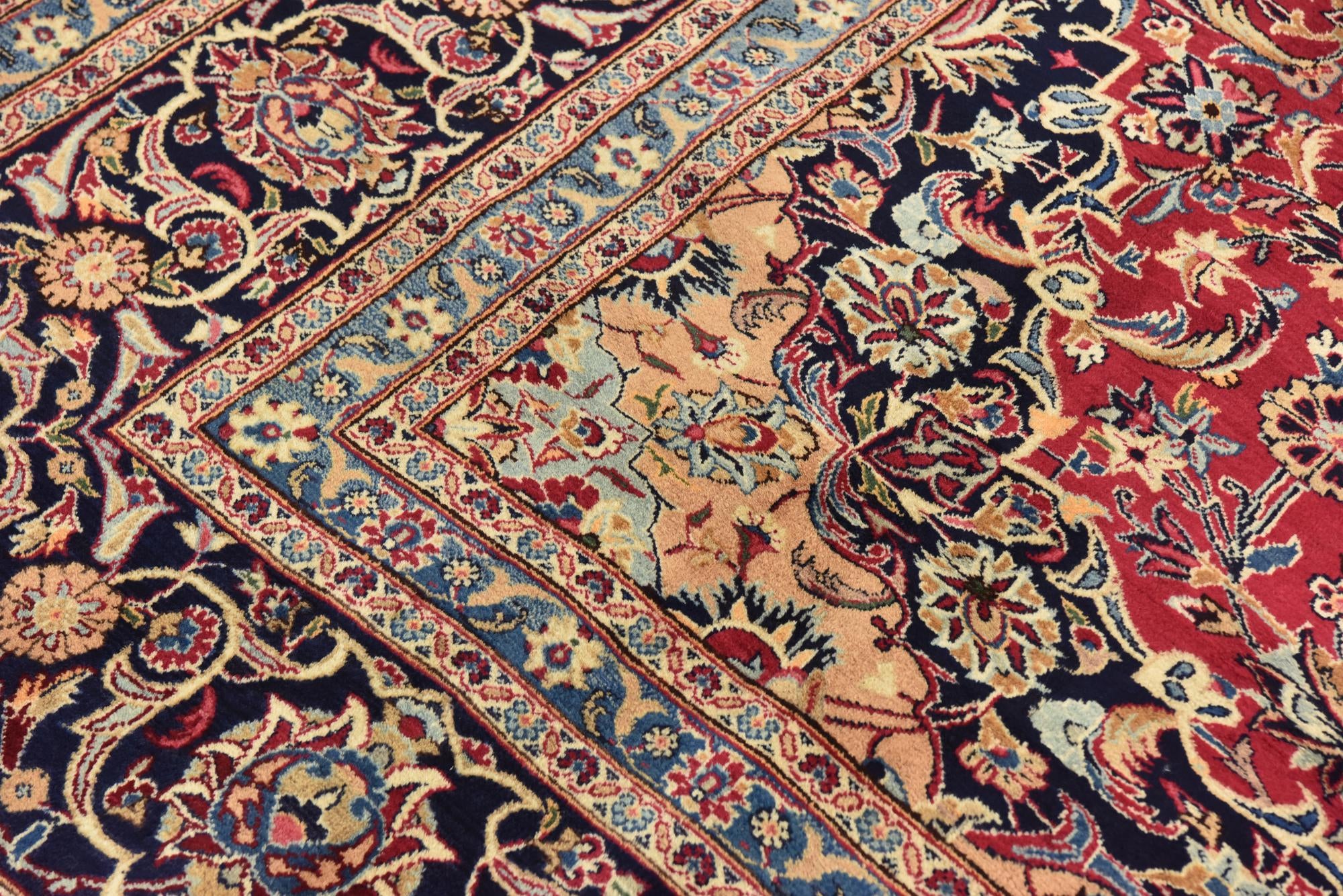 9' 9 x 12' 10 Hand Knotted Mashad Persian Wool Rug