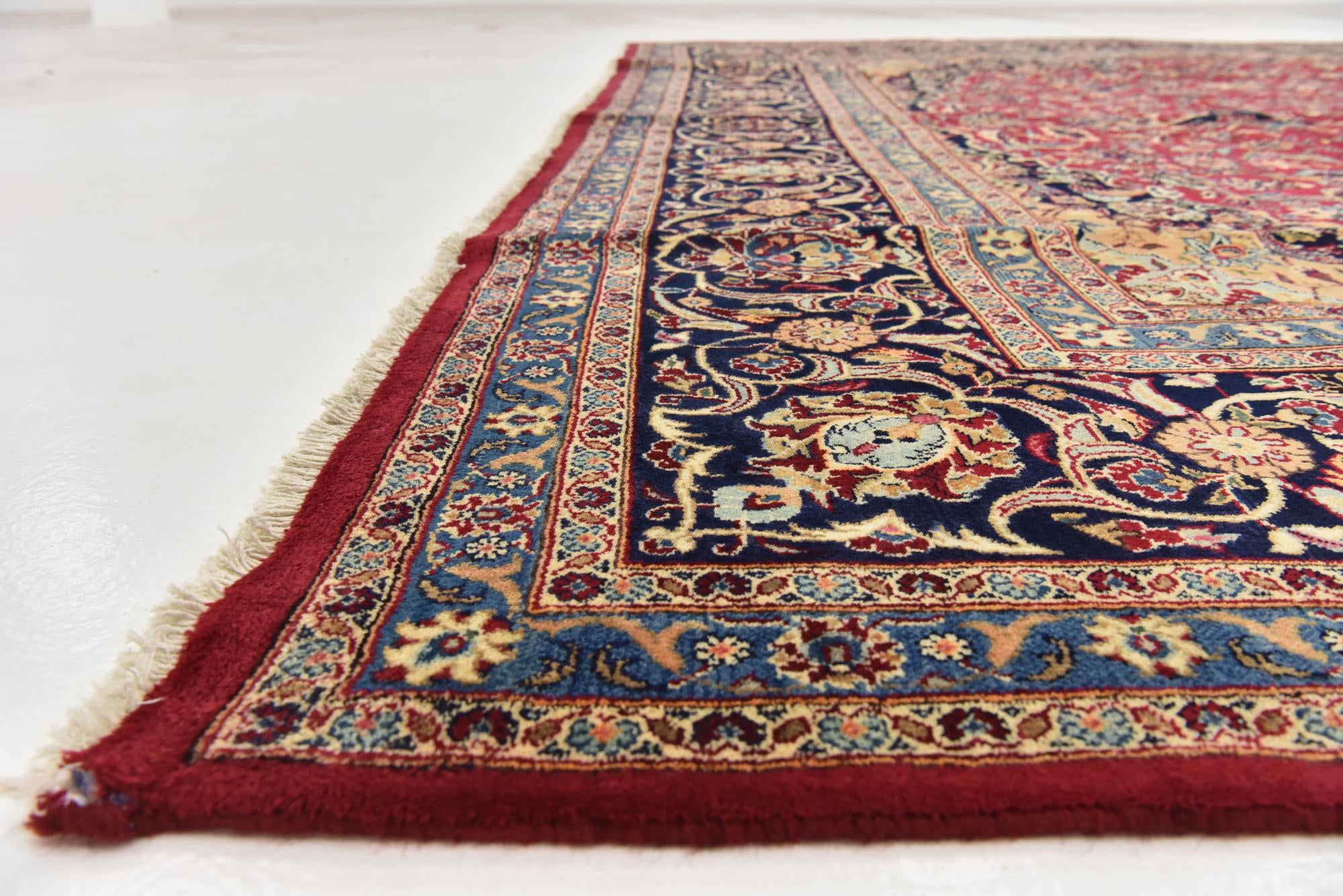 9' 9 x 12' 10 Hand Knotted Mashad Persian Wool Rug