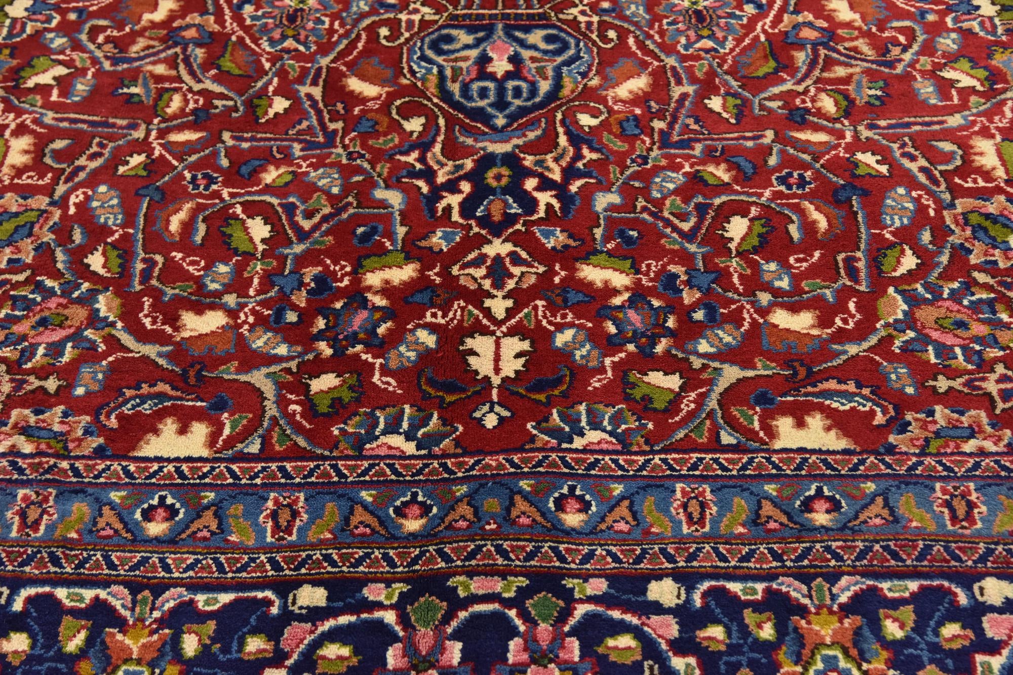 9' 6 x 12' 9 Hand Knotted Mashad Persian Wool Rug