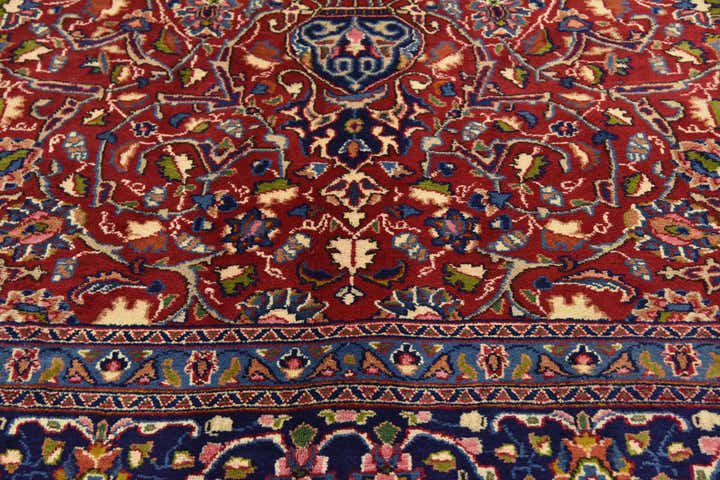 9' 6 x 12' 9 Hand Knotted Mashad Persian Wool Rug