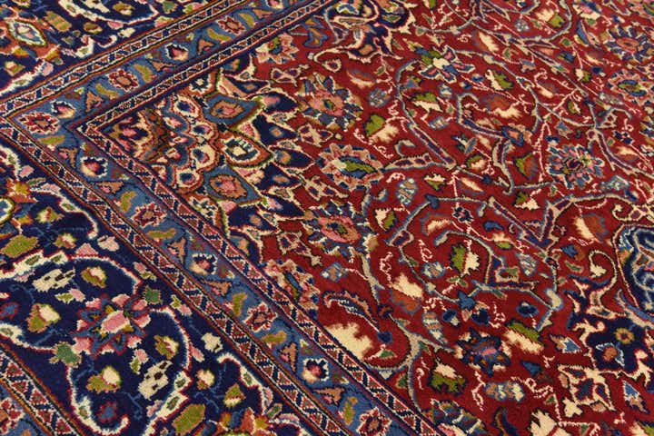 9' 6 x 12' 9 Hand Knotted Mashad Persian Wool Rug