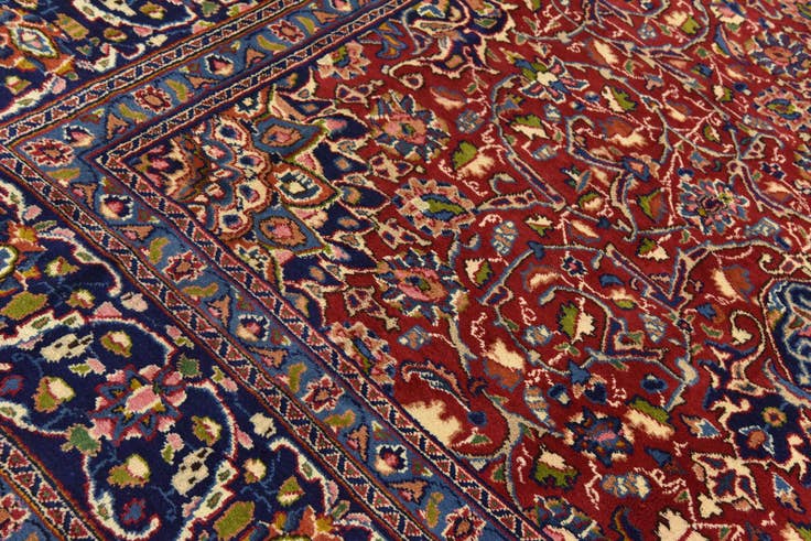 Detail image of 9' 6 x 12' 9 Hand Knotted Mashad Persian Wool Rug