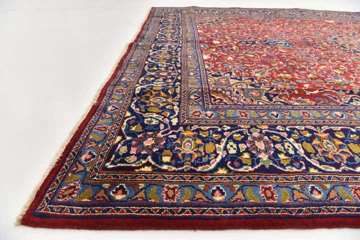 9' 6 x 12' 9 Hand Knotted Mashad Persian Wool Rug