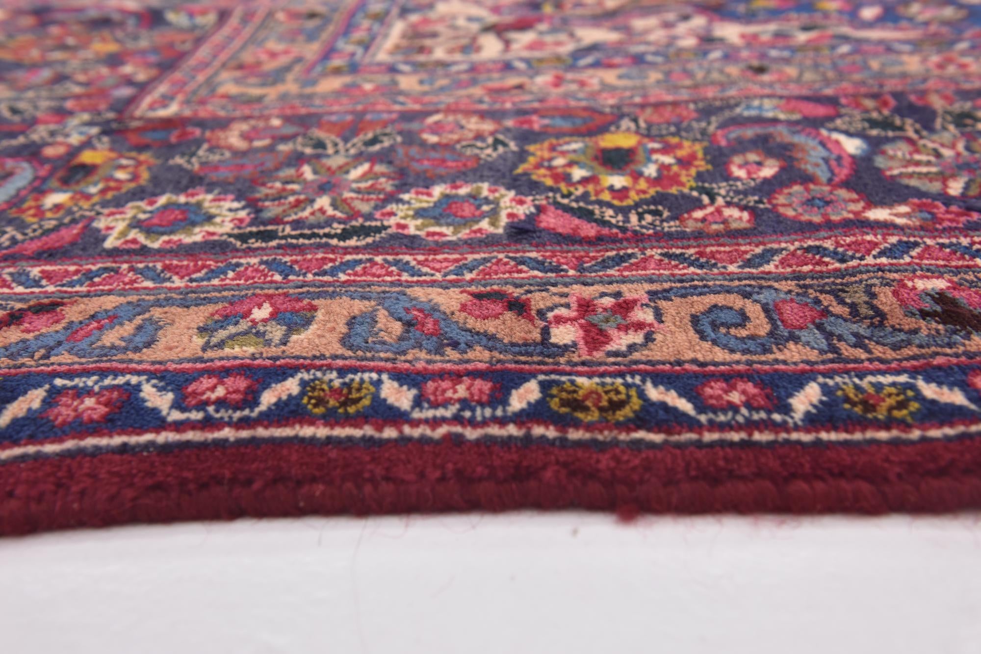 9' 9 x 13' Hand Knotted Mashad Persian Wool Rug