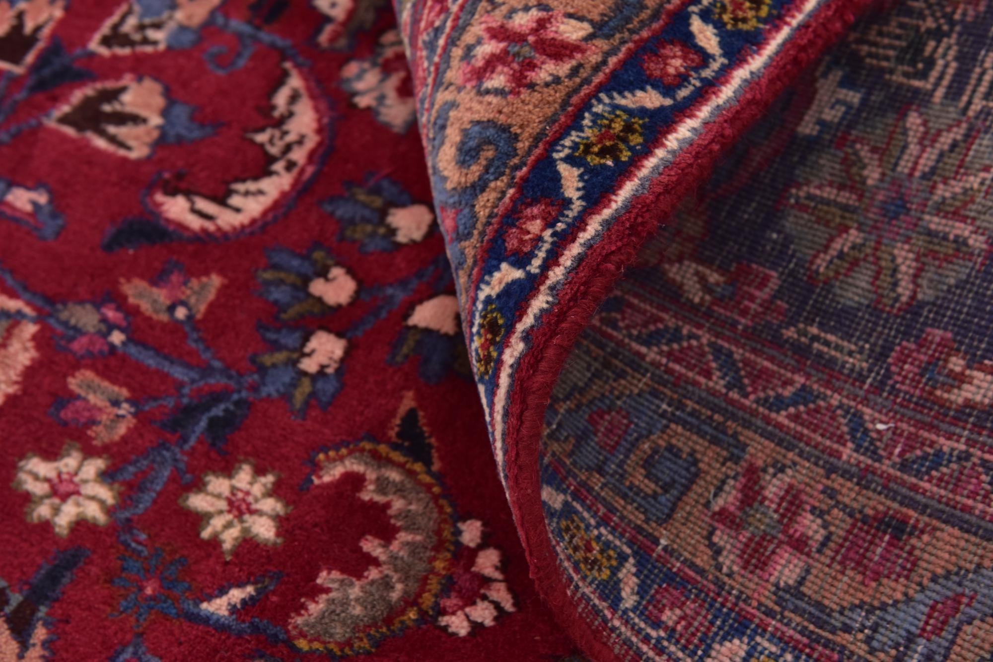 9' 9 x 13' Hand Knotted Mashad Persian Wool Rug