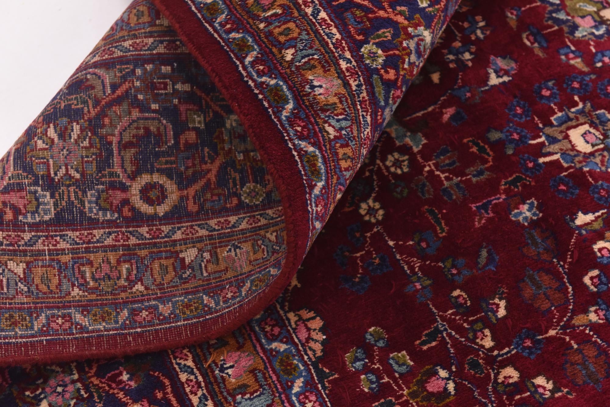 9' 9 x 13' Hand Knotted Mashad Persian Wool Rug