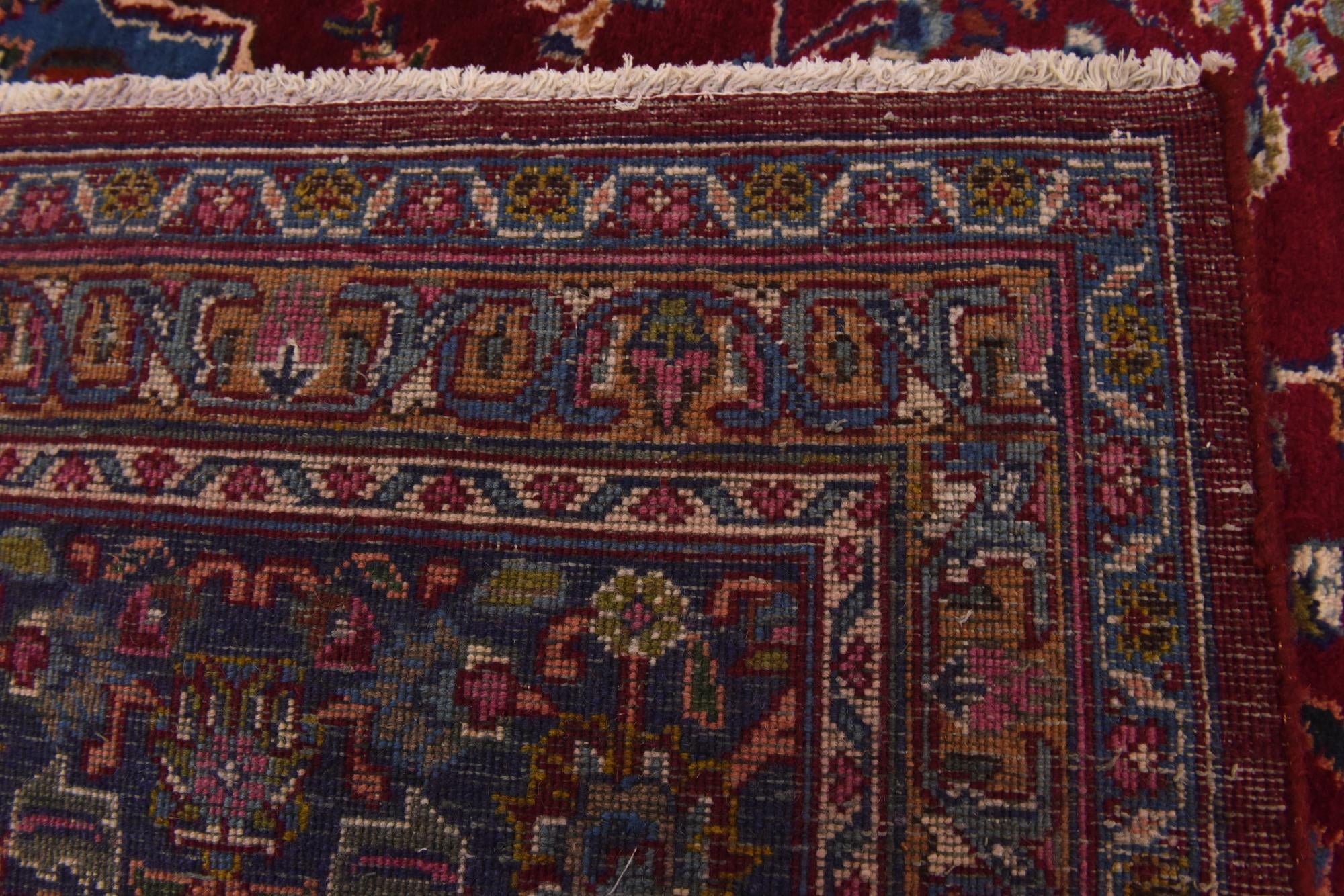 9' 9 x 13' Hand Knotted Mashad Persian Wool Rug