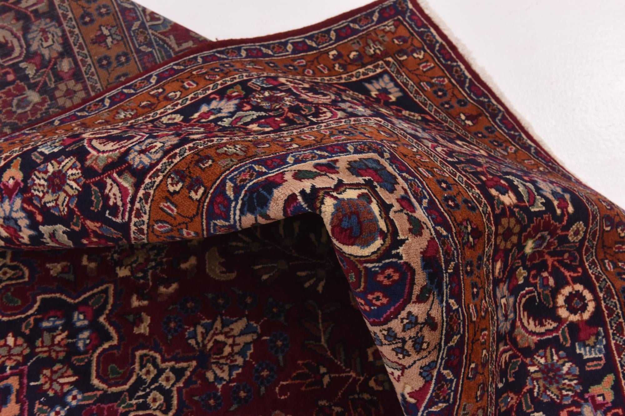 9' 6 x 12' 9 Hand Knotted Mashad Persian Wool Rug