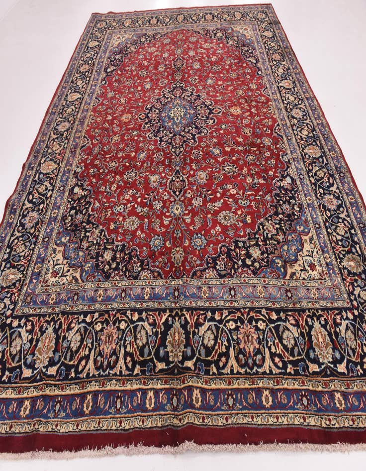Detail image of 10' x 12' 6  Hand Knotted Mashad Persian Wool Rug