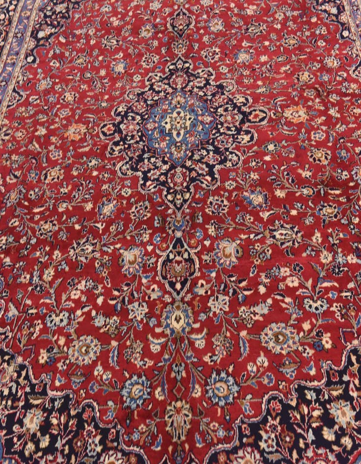 Detail image of 10' x 12' 6  Hand Knotted Mashad Persian Wool Rug