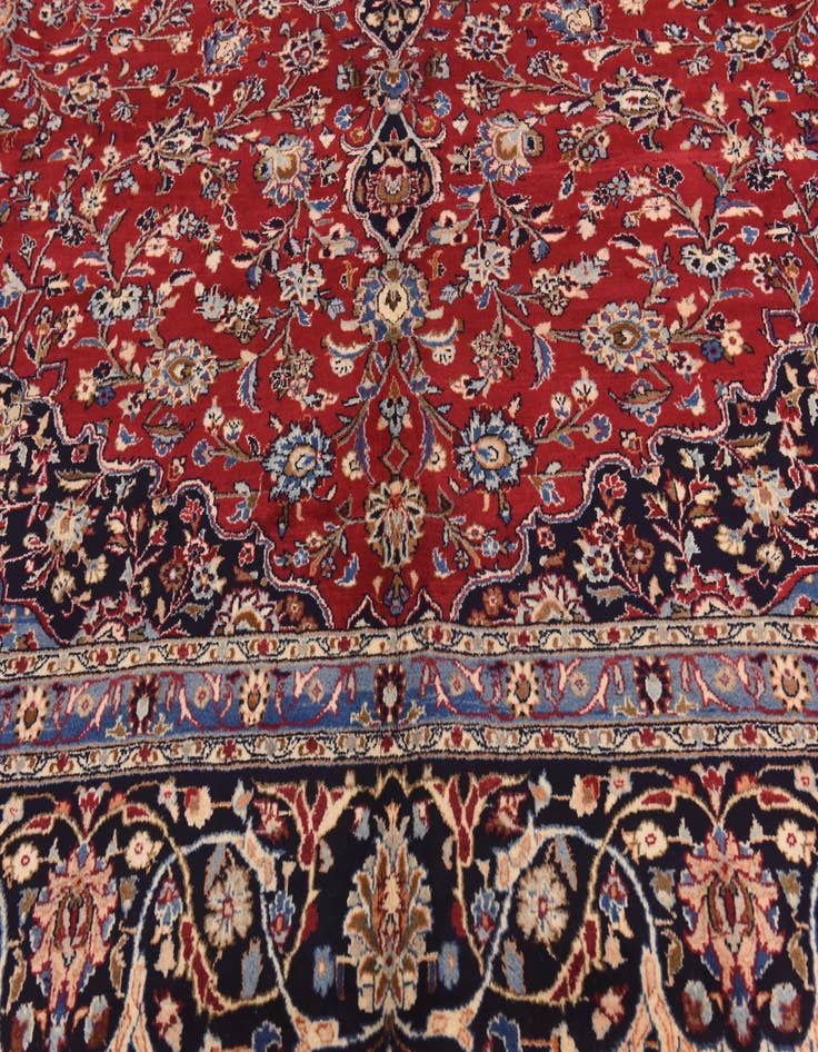 Detail image of 10' x 12' 6  Hand Knotted Mashad Persian Wool Rug
