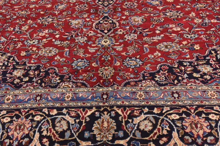 10' x 12' 6 Hand Knotted Mashad Persian Wool Rug