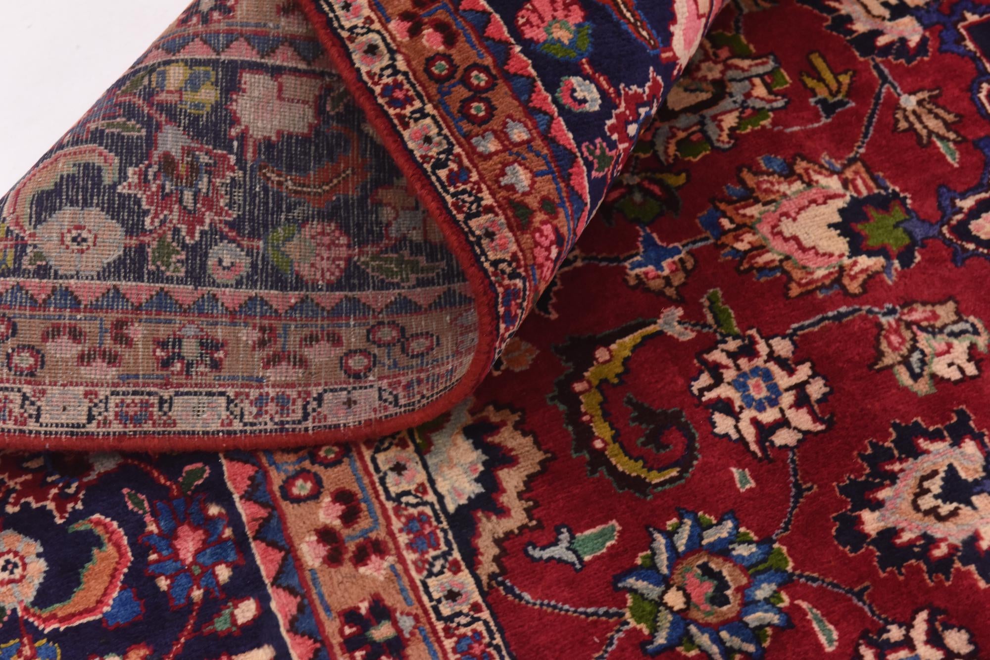 9' 7 x 12' 8 Hand Knotted Mashad Persian Wool Rug