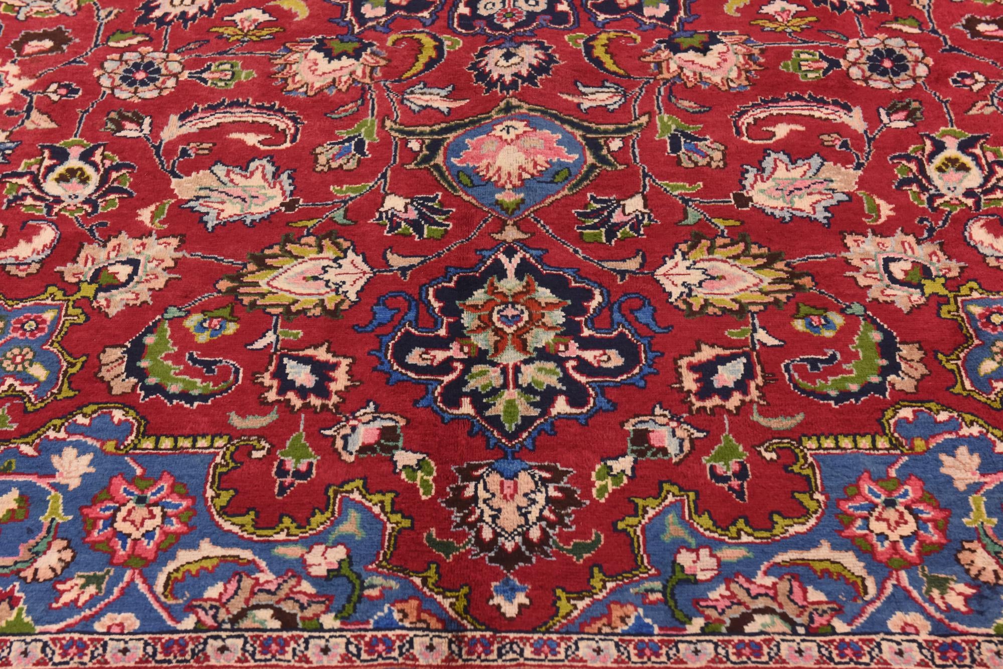 9' 7 x 12' 8 Hand Knotted Mashad Persian Wool Rug