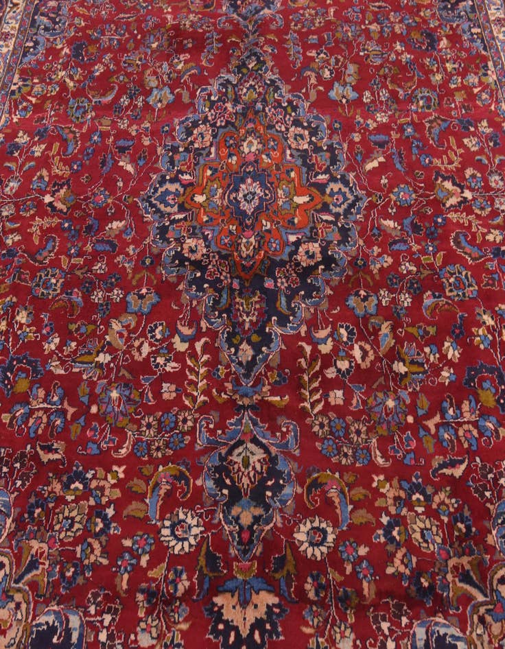 Detail image of 9' 9 x 12'  Hand Knotted Mashad Persian Wool Rug