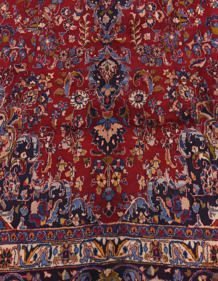 Detail image of 9' 9 x 12'  Hand Knotted Mashad Persian Wool Rug