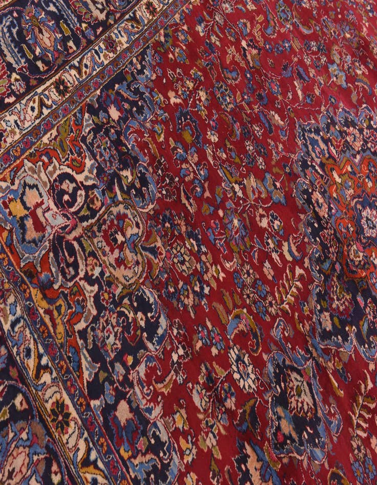 Detail image of 9' 9 x 12'  Hand Knotted Mashad Persian Wool Rug