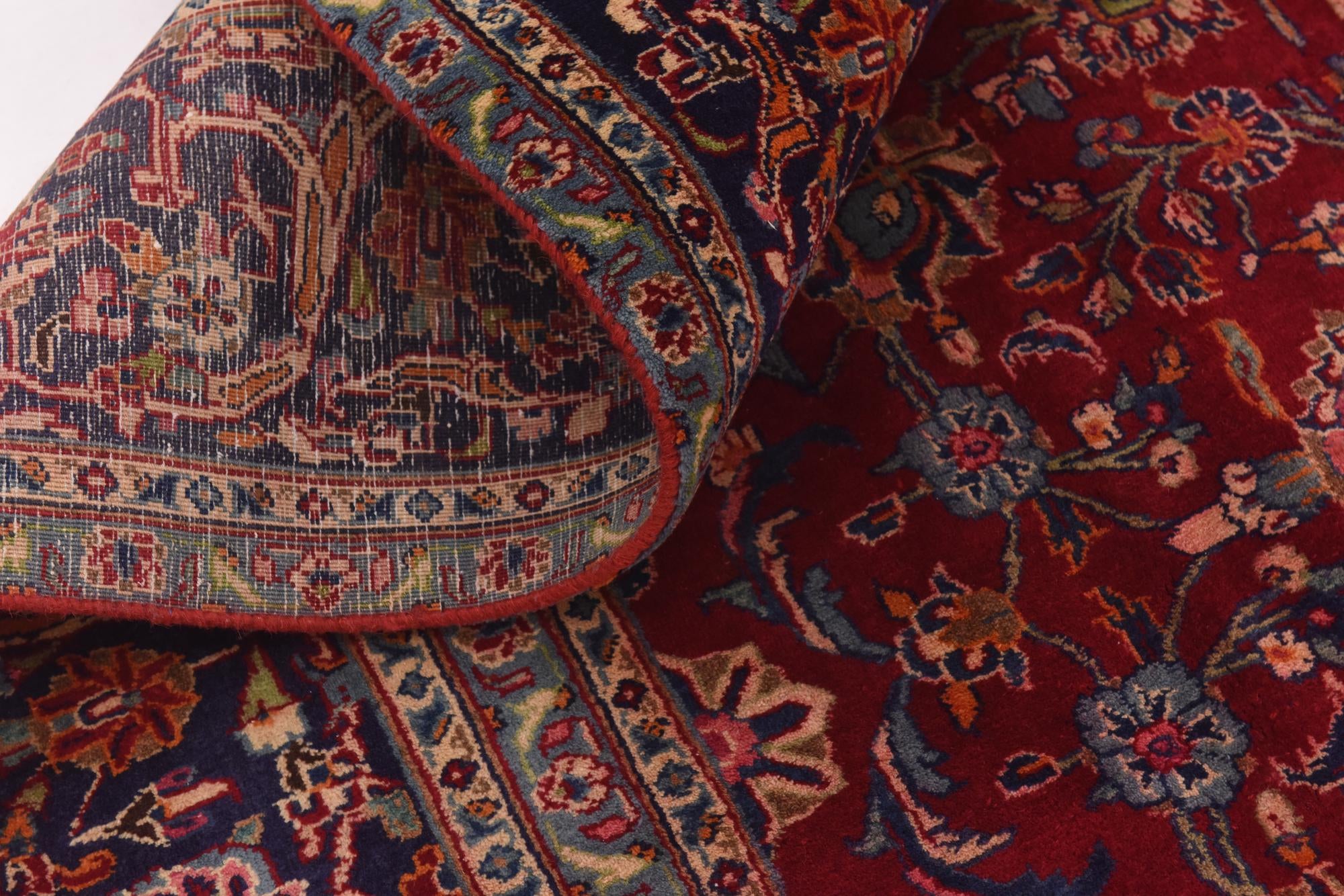 9' 6 x 12' 6 Hand Knotted Mashad Persian Wool Rug